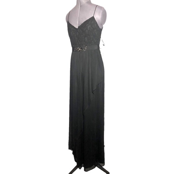 Adrianna Papell Dresses & Skirts - Adrianna Papell Love Story Black Prom Dress Lace Gown Dress Sz 6 NWT DAMAGED